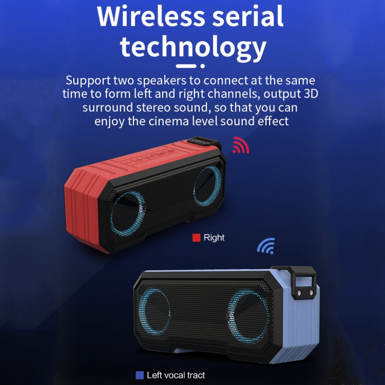 X8 Kabelloser Bluetooth-Lautsprecher, wasserdichter IPX7-Farblicht-Subwoofer