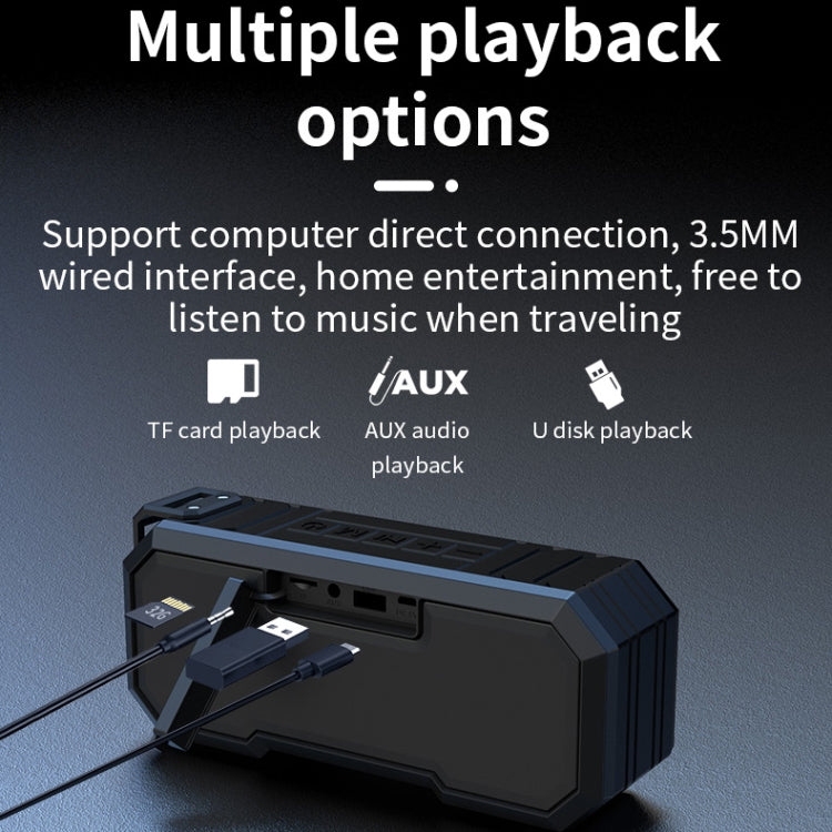 X8 Kabelloser Bluetooth-Lautsprecher, wasserdichter IPX7-Farblicht-Subwoofer