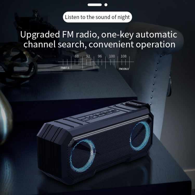 X8 Kabelloser Bluetooth-Lautsprecher, wasserdichter IPX7-Farblicht-Subwoofer