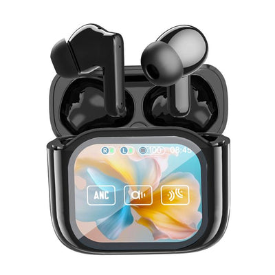 JM19 Bluetooth-Kopfhörer mit Touchscreen und Farbbildschirm, aktiver Geräuschunterdrückung (ANC) und Übersetzer