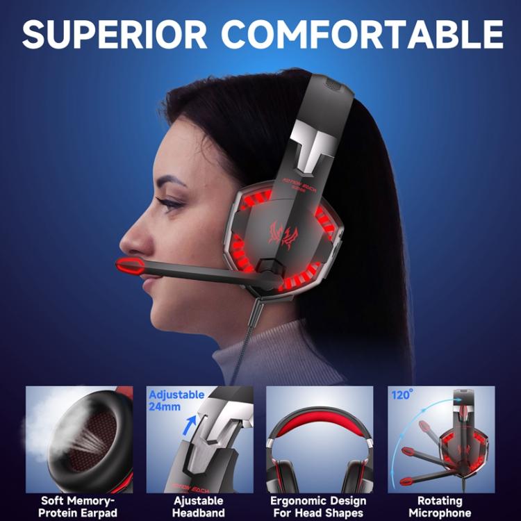 KOTION EACH G2000 Kabelgebundenes Gaming-Headset mit LED-Beleuchtung
