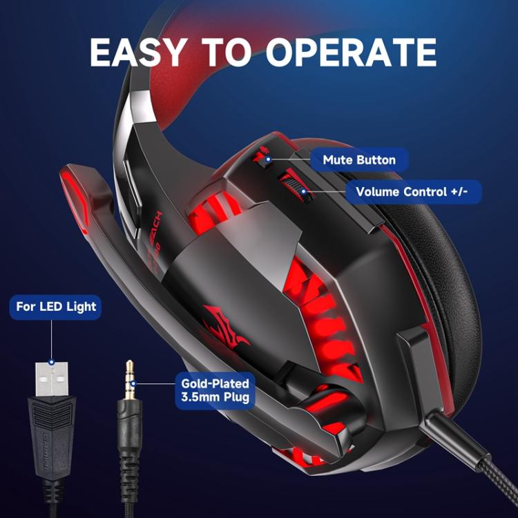 KOTION EACH G2000 Kabelgebundenes Gaming-Headset mit LED-Beleuchtung