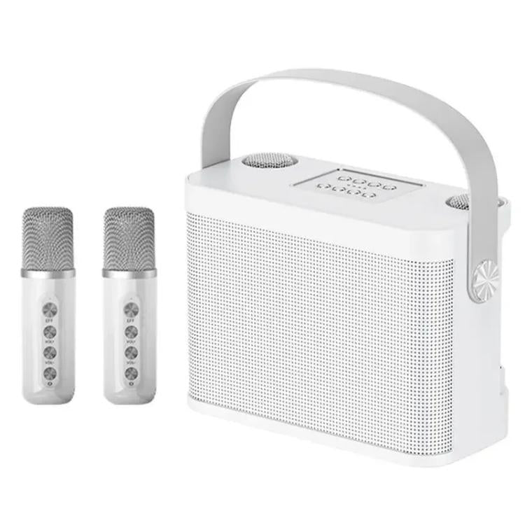 YS-219 Mini Tragbarer Karaoke-Lautsprecher mit kabelloser Bluetooth-Verbindung und 2 Mikrofonen