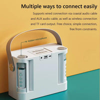 YS-219 Mini Tragbarer Karaoke-Lautsprecher mit kabelloser Bluetooth-Verbindung und 2 Mikrofonen
