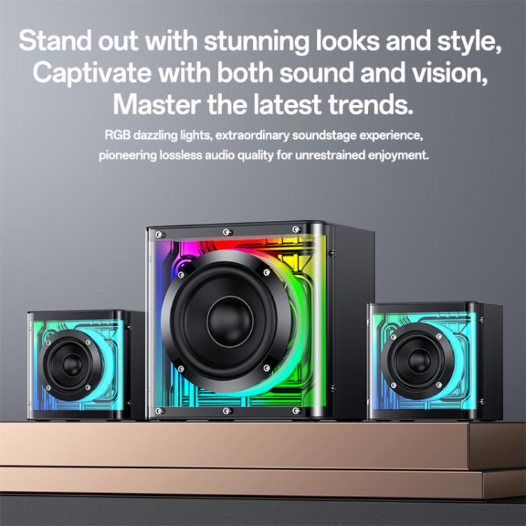 Yesido YSW41 40W 2.1-Kanal-System mit farbenfrohem RGB-Bluetooth-Lautsprecher und Subwoofer, YSW41