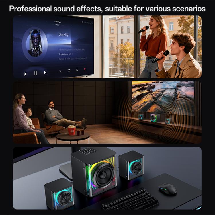 Yesido YSW41 40W 2.1-Kanal-System mit farbenfrohem RGB-Bluetooth-Lautsprecher und Subwoofer, YSW41