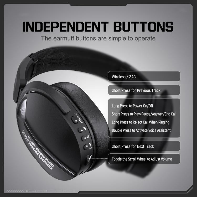 ONIKUMA GT887 Bluetooth 2.4G Gaming-Headset mit vier Modi (kabelgebunden/kabellos), GT887
