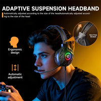 SoulBytes S200 kabelgebundenes Gaming-Headset mit 3,5-mm-USB-Anschluss und LED-Beleuchtung sowie Mikrofon, S200