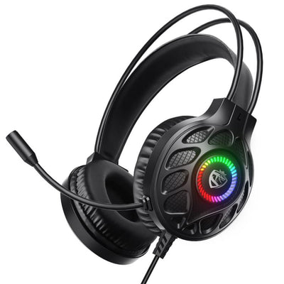 SoulBytes S200 kabelgebundenes Gaming-Headset mit 3,5-mm-USB-Anschluss und LED-Beleuchtung sowie Mikrofon, S200