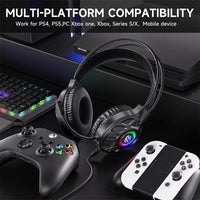 SoulBytes S200 kabelgebundenes Gaming-Headset mit 3,5-mm-USB-Anschluss und LED-Beleuchtung sowie Mikrofon, S200