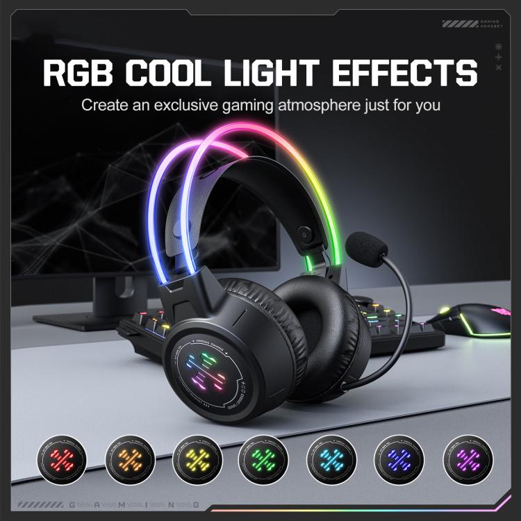 ONIKUMA GT889 Tri-Mode RGB Bluetooth 2.4G Kabelgebundenes Gaming-Headset, GT889