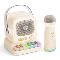 C60 Mini Bluetooth-fähiger Karaoke-Lautsprecher mit Klaviertastatur und drahtlosem Mikrofon