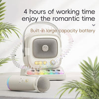 C60 Mini Bluetooth-fähiger Karaoke-Lautsprecher mit Klaviertastatur und drahtlosem Mikrofon