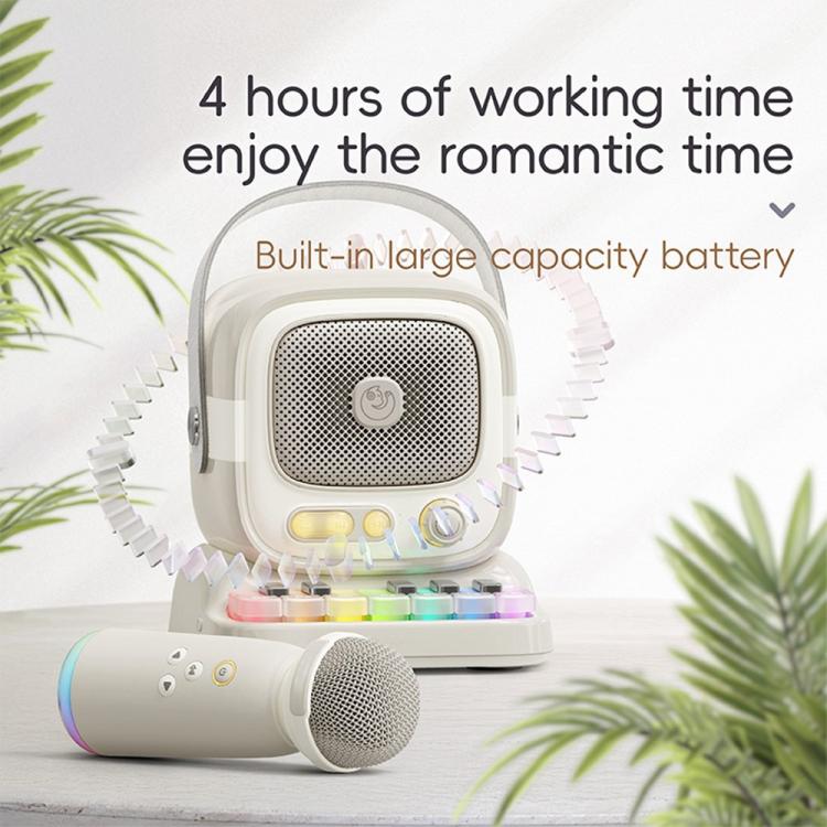 C60 Mini Bluetooth-fähiger Karaoke-Lautsprecher mit Klaviertastatur und drahtlosem Mikrofon