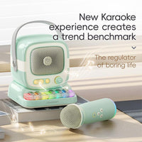 C60 Mini Bluetooth-fähiger Karaoke-Lautsprecher mit Klaviertastatur und drahtlosem Mikrofon