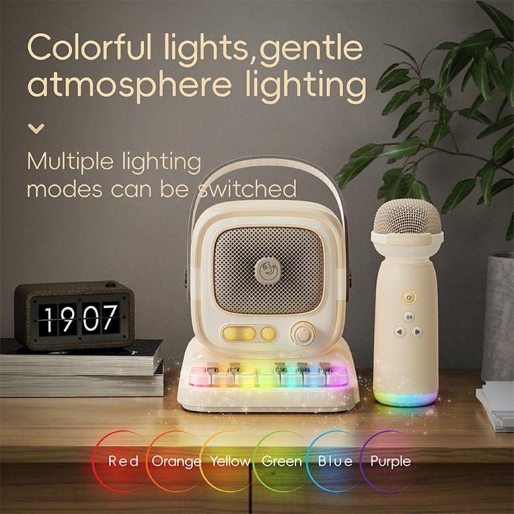 C60 Mini Bluetooth-fähiger Karaoke-Lautsprecher mit Klaviertastatur und drahtlosem Mikrofon