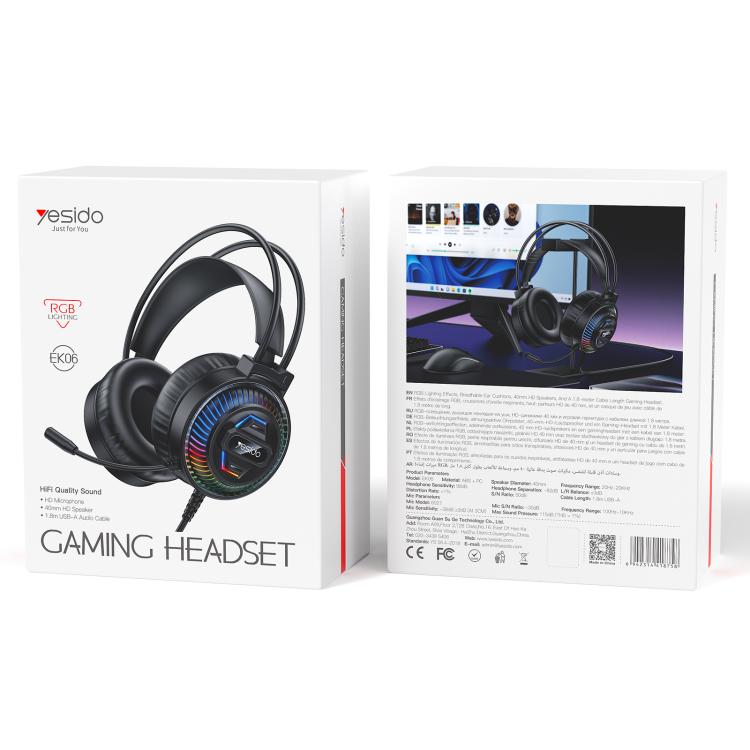Yesido EK06 RGB Kabelgebundenes E-Sport-Gaming-Headset