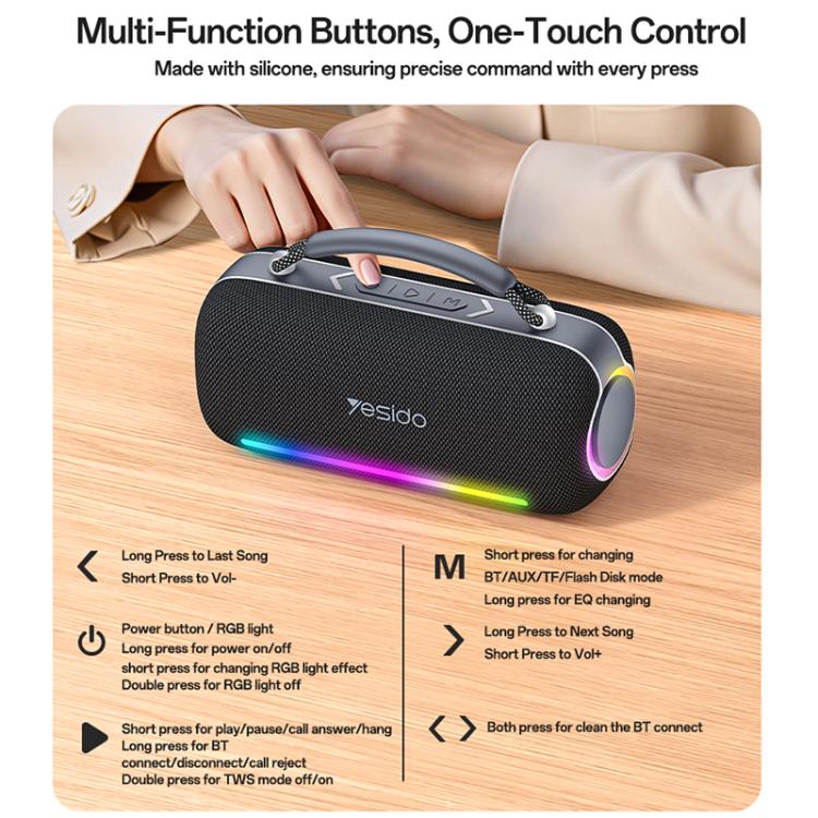 Yesido YSW43 RGB Kabelloser Bluetooth-Lautsprecher