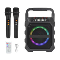 K6S Tragbarer kabelloser Bluetooth-Lautsprecher für den Außenbereich mit 2 AA-Batterien und Mikrofon, with 2pcs Microphone