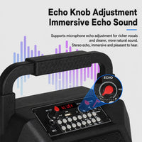 K6S Tragbarer kabelloser Bluetooth-Lautsprecher für den Außenbereich mit 2 AA-Batterien und Mikrofon, with 2pcs Microphone