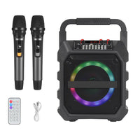 K6S Tragbarer kabelloser Bluetooth-Lautsprecher für den Außenbereich mit 2 wiederaufladbaren Mikrofonen, with 2pcs Rechargeable Microphones