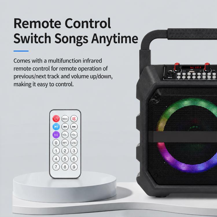 K6S Tragbarer kabelloser Bluetooth-Lautsprecher für den Außenbereich mit 2 wiederaufladbaren Mikrofonen, with 2pcs Rechargeable Microphones