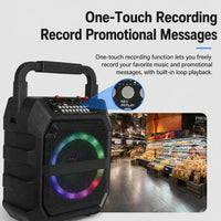 K6S Tragbarer kabelloser Bluetooth-Lautsprecher für den Außenbereich mit 2 wiederaufladbaren Mikrofonen, with 2pcs Rechargeable Microphones