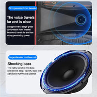 N-625 Outdoor-Karaoke-Lautsprecher mit 12-Zoll-Woofer, RGB-Beleuchtung, tragbarer Trolley-Funktion, Bluetooth und zwei drahtlosen Mikrofonen, US Plug, EU Plug, UK Plug