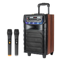 N-810 Outdoor-Karaoke-Lautsprecher mit 8-Zoll-Woofer, RGB-Beleuchtung, Bluetooth-Funktion und zwei drahtlosen Mikrofonen, US Plug, EU Plug, UK Plug