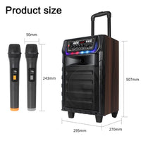 N-810 Outdoor-Karaoke-Lautsprecher mit 8-Zoll-Woofer, RGB-Beleuchtung, Bluetooth-Funktion und zwei drahtlosen Mikrofonen, US Plug, EU Plug, UK Plug