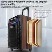 N-810 Outdoor-Karaoke-Lautsprecher mit 8-Zoll-Woofer, RGB-Beleuchtung, Bluetooth-Funktion und zwei drahtlosen Mikrofonen, US Plug, EU Plug, UK Plug