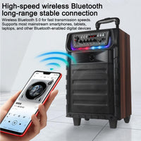 N-810 Outdoor-Karaoke-Lautsprecher mit 8-Zoll-Woofer, RGB-Beleuchtung, Bluetooth-Funktion und zwei drahtlosen Mikrofonen, US Plug, EU Plug, UK Plug
