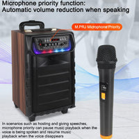 N-810 Outdoor-Karaoke-Lautsprecher mit 8-Zoll-Woofer, RGB-Beleuchtung, Bluetooth-Funktion und zwei drahtlosen Mikrofonen, US Plug, EU Plug, UK Plug