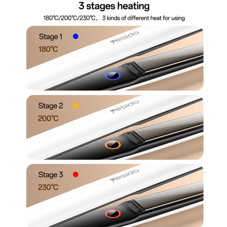 Yesido MG31 Haarglätter mit Negativ-Ionen-Technologie, 3 Temperaturstufen, schnell aufheizenden Keramikplatten, EU Plug, UK Plug