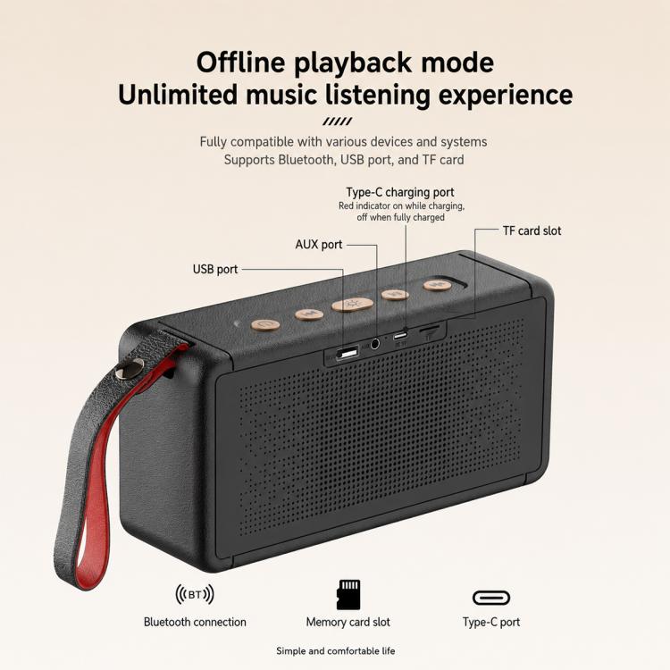 PZ009 PLUS Tragbarer Retro-Bluetooth-Lautsprecher