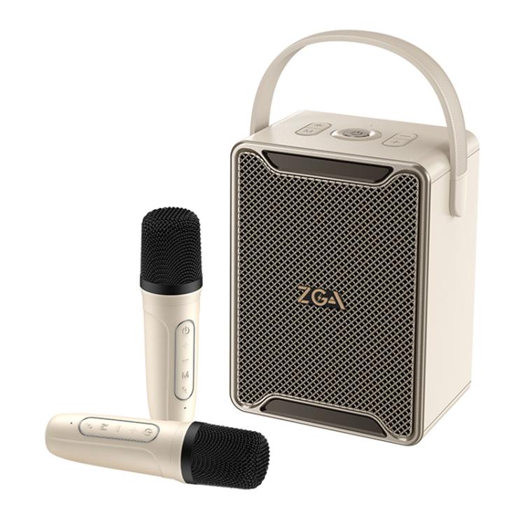 ZGA PZ010 Tragbarer Bluetooth-Lautsprecher mit zwei Mikrofonen für Karaoke