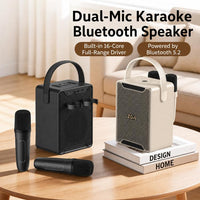 ZGA PZ010 Tragbarer Bluetooth-Lautsprecher mit zwei Mikrofonen für Karaoke