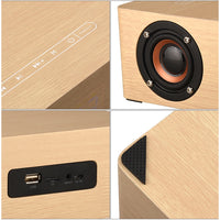 Q5A Multifunktionaler Holz-Touch-Uhr-Display, kabelloser Lade-Bluetooth-Lautsprecher, unterstützt TF-Karte, U-Disk und 3,5 mm AUX, Q5A
