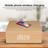 Q5A Multifunktionaler Holz-Touch-Uhr-Display, kabelloser Lade-Bluetooth-Lautsprecher, unterstützt TF-Karte, U-Disk und 3,5 mm AUX, Q5A