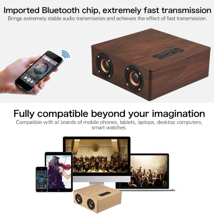 Q5 Bluetooth-Lautsprecher aus Holz, unterstützt TF-Karte und 3,5 mm AUX, Q5