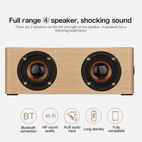 Q5 Bluetooth-Lautsprecher aus Holz, unterstützt TF-Karte und 3,5 mm AUX, Q5
