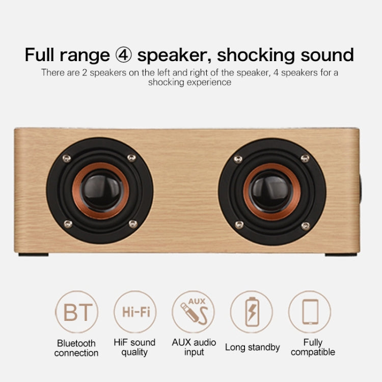 Q5 Bluetooth-Lautsprecher aus Holz, unterstützt TF-Karte und 3,5 mm AUX, Q5
