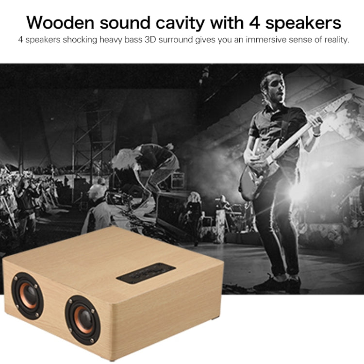 Q5 Bluetooth-Lautsprecher aus Holz, unterstützt TF-Karte und 3,5 mm AUX, Q5