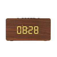 W5C Subwoofer Holzuhr Bluetooth-Lautsprecher, unterstützt TF-Karte und 3,5 mm AUX, Brown Wood, Yellow Wood