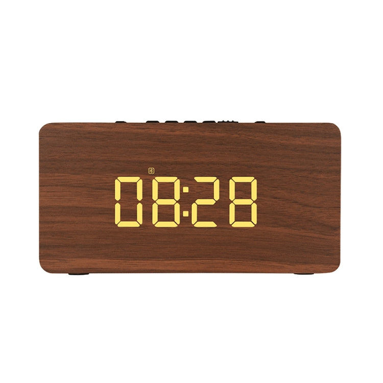 W5C Subwoofer Holzuhr Bluetooth-Lautsprecher, unterstützt TF-Karte und 3,5 mm AUX, Brown Wood, Yellow Wood