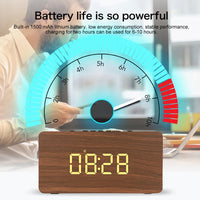 W5C Subwoofer Holzuhr Bluetooth-Lautsprecher, unterstützt TF-Karte und 3,5 mm AUX, Brown Wood, Yellow Wood