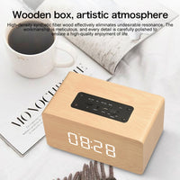 W5C Subwoofer Holzuhr Bluetooth-Lautsprecher, unterstützt TF-Karte und 3,5 mm AUX, Brown Wood, Yellow Wood