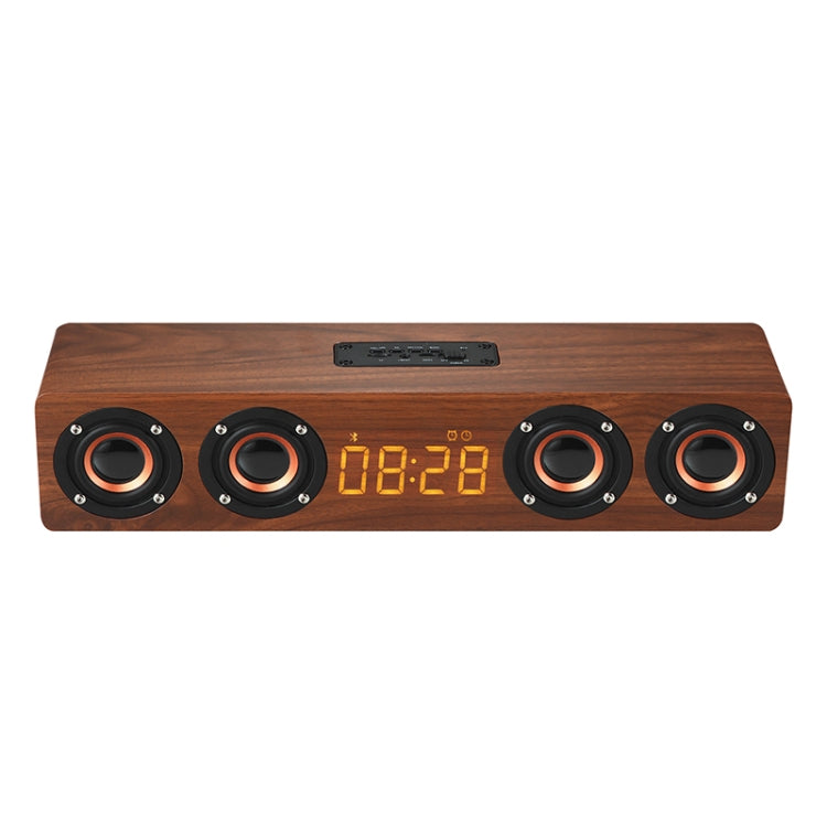 W8C Holzuhr-Subwoofer-Bluetooth-Lautsprecher, unterstützt TF-Karte, U-Disk und 3,5-mm-AUX, Brown Wood, Yellow Wood
