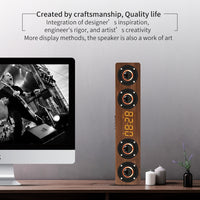 W8C Holzuhr-Subwoofer-Bluetooth-Lautsprecher, unterstützt TF-Karte, U-Disk und 3,5-mm-AUX, Brown Wood, Yellow Wood
