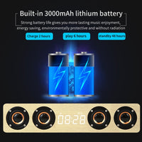 W8C Holzuhr-Subwoofer-Bluetooth-Lautsprecher, unterstützt TF-Karte, U-Disk und 3,5-mm-AUX, Brown Wood, Yellow Wood